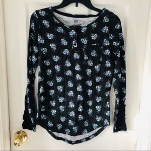 NWOT NOLLIE Longsleeve floral lace cotton shirt Size small